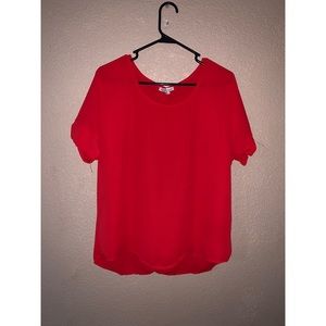 Bright red dress shirt